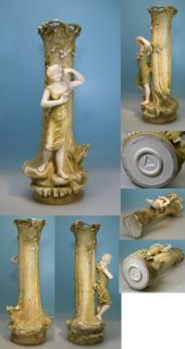 Große Royal Dux Jugendstil Vase Maiden 54 cm
