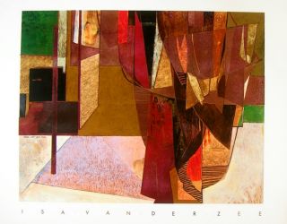 Isa van der Zee   Crimson Curtain   Offset   56 x 71 cm