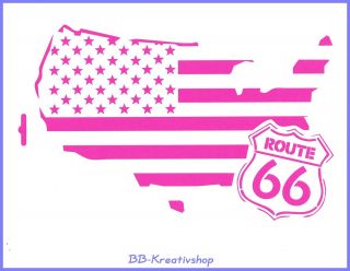 Stencils für Wand + Textil  Design US FLAGGE ROUTE 66   109