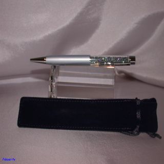 Swarovski Crystalline Kugelschreiber Silver Pearl, Indian Sapphire