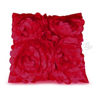 Rot Blumen Kissenbezug Bezug Kissen Hülle Sofa 45x45CM Dekokissen