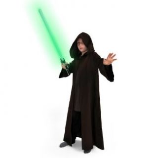 Jedi Robe für Kinder langer Mantel braun Kostüm mit Kapuze Langarm