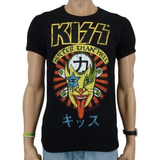 Logoshirt   Kiss Hotter than Hell Band Slim Fit T Shirt