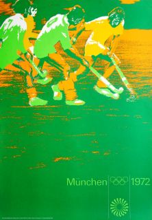Olympische Spiele 1972 Muenchen Motiv Hockey DIN A1 OLYMPIADE Otl
