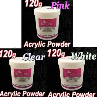 NEU 120g Weiß oder Rosa oder Transparent Farbe Acryl Pulver für Nail
