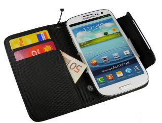 Book Style Handy tasche für Samsung Galaxy S3 i9300 Etui Schwarz