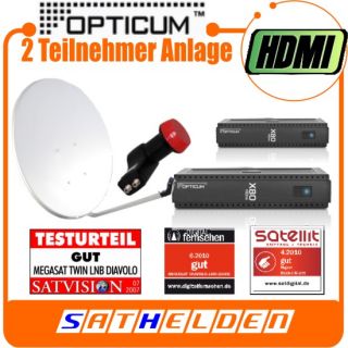Teilnehmer Sat Anlage Opticum X80 HDMI LNB Spiegel