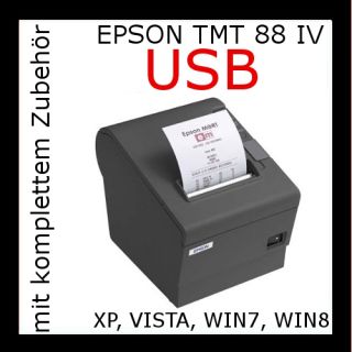Bondrucker Epson TM T TMT 88 IV USB schwarz mit Netzteil und Zubehör