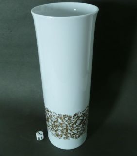 AK Kaiser Vase groß weiß gold 60er 70er Zylindervase
