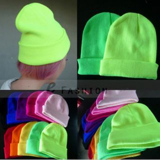 Mütze Damen Mode Bonbonfarbig fluoreszierende Farbe cool Freizeit NEU
