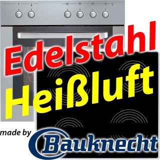 BAUKNECHT/WHIRLPOOL EDELSTAHL EINBAU HERDSET HEISSLUFT