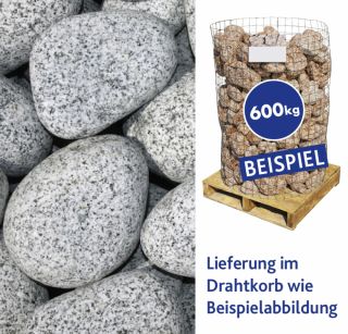 GABIONENFÜLLUNG GRANIT GLETSCHERKIES GRAU 100–300MM 600KG