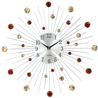 Wanduhr, Uhr   Diamant Glitzer silber   50 cm Durchmesser 
