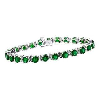 Mytreasurez Echter 5mm smaragd armband mit Diamanten, 16,00 ct, in 10