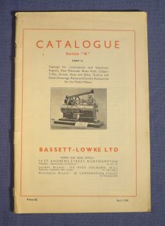 BASSETT LOWKE Katalog 1938 Catalogue Castings Locomotive Parts Trains
