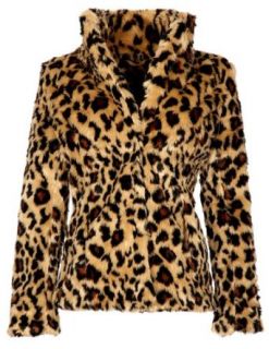 Tsega   Faux Pelz Leopard WinterJacke der Damen Bekleidung