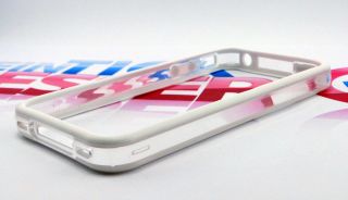 iPhone 4 Silikon Bumper Schutzhülle Hülle weiß + Folie