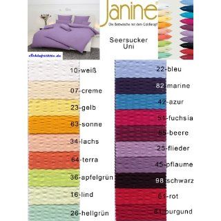 Janine Mako Soft Seersucker Bettwäsche in 19 Uni Farben 135x200