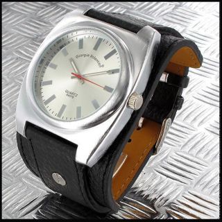 Giorgie Valentian Echt Leder Armband Uhr / Edles Braun Leder / Massiv