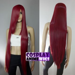 100cm Wine Red Heat Styleable long Cosplay Wigs 85_118