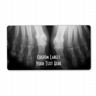 Ray Feet Human Skeleton Bones Black & White Custom Shipping Label