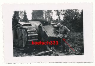 Foto Panzer Char B1 Reibel Beute MG MAC 31 Frankreich