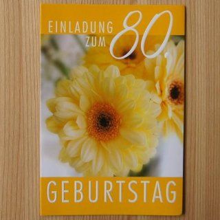 10 Einladungskarten Klappkarten 80. Geburtstag mit Innentext 