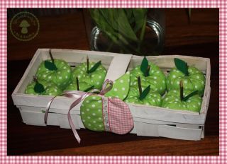 grüne Äpfel ( Tilda Schnitt) mit Korb / 8 x Apfel Deko by Allium