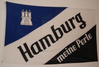 FAHNE FLAGGE HAMBURG FUSSBALL MEINE PERLE 2 HSV MEIN STADT VEREIN