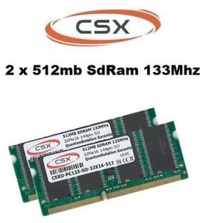 CSX 1GB 2x 512MB Laptop Ram Speicher 133 Mhz Pc 133 512