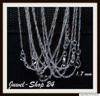 925 silber gestempelt Kette Silberkette Collier Singapur 45 cm 1,7 mm