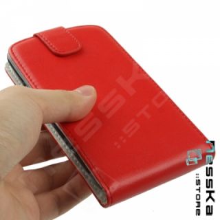Samsung Galaxy S3 SIII Leder Etui Tasche Rot Schutz Hülle Bumper Case