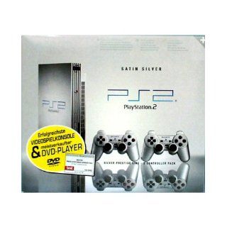 Playstation 2   Konsole silber (inkl. 2 Pads) Games