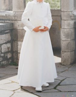 Kommunionskleid Kommunion Kleid Gr 146 mit Kranz Weiß Bestickt inkl