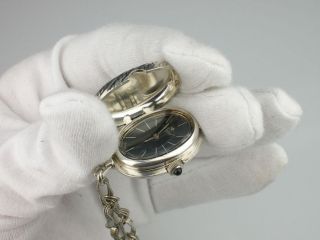 Art Deco ROYAL 925 Silber Handaufzug Swiss Damen Uhr,Uhranhänger,mit