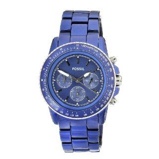 Fossil Damen Uhren Chronograph Sport Aluminium Blau CH2710 