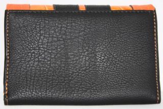 Portemonnaie Handtasche Geldbörse Tasche Schwarz Orange K #151