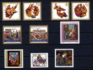 Motiv Weihnachten ** Sammlung 71 Briefmarken + 5 Blöcke Alle Welt