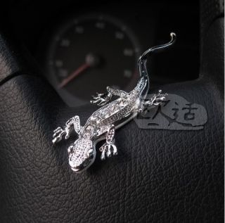 Auto Aufkleber Chrom Emblem Gecko Salamander 3D Strass