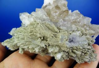 Neufund MineralienTop Prase Bergkristall,Calcit,Grün Quartz
