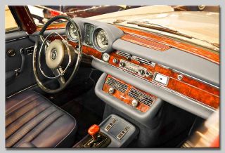 Leinwand Bilder Mercedes Oldtimer Lenkrad Cockpit Auto
