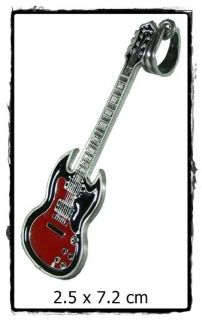 SA156 Rot E Gitarre Anhänger Rocker Metalalica Kette