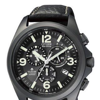 Citizen Promaster Herren Armbanduhr Cronograph Leder Schwarz AS4035