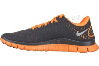 Nike Free 4 V2 511527 008 New Women Grey Vivid Orange Running Training