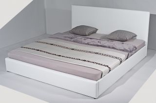 Design Leder Tex Bett 160 x 200 Lederbett Betten weiss