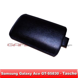 Samsung Galaxy Ace GT S5830   LEDER TASCHE HÜLLE CASE COVER ETUI