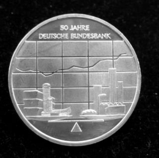 10 Euro Münze 50 Jahre Deutsche Bundesbank 2007 J 1QN170