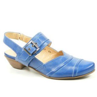 Fidji Schuhe Damen Sling Sandalen Sandaletten blau kobalt E600 3386