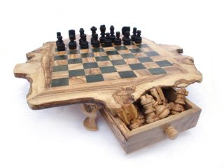 Schach / Schachspiel inkl. Figuren aus Olivenholz Holz extra groß