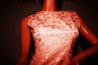 50er Etuikleid Brokat Kleid rosa eng mit Jacke Gr. S
